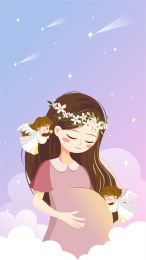 孕妇和两个天使