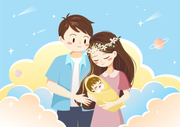 父亲母亲和婴儿