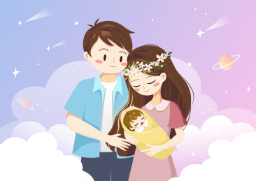 父亲母亲和婴儿