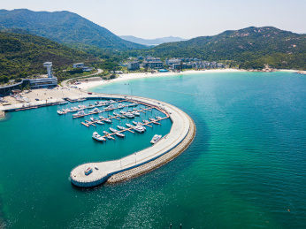 航拍深圳七星湾游艇会