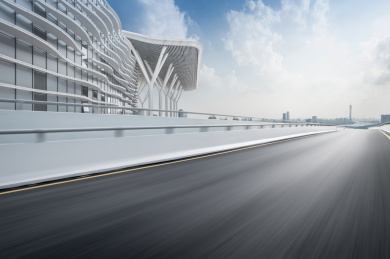 广州市容空旷的马路道路城市天际线