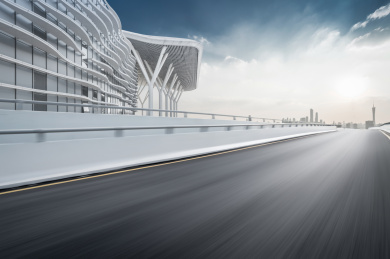 广州市容空旷的马路道路城市天际线