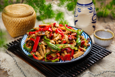 特色家常菜爆炒鸡杂