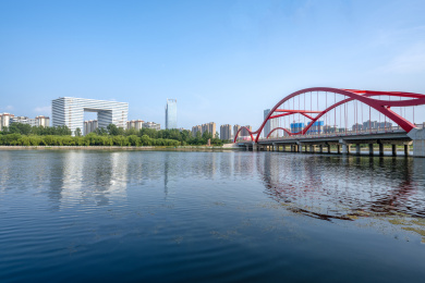 中国河南鹤壁cbd城市风光