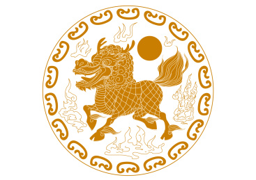 矢量民族图案祥禽瑞兽东方风水图腾麒麟神兽