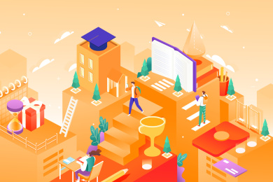 教育活动等距矢量插画