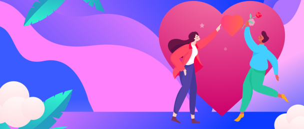 爱情促销海报矢量插画