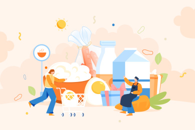 饮食活动矢量插画