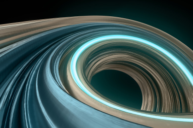 流动渐变的金属物体 3D渲染