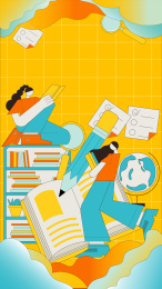开学季学生上学校园读书学习生活扁平矢量图