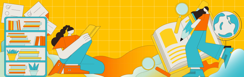 开学季学生上学校园读书学习生活扁平矢量图