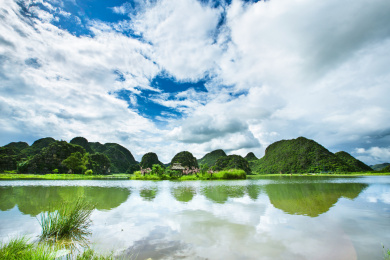 中国云南省文山州丘北县普者黑风景区风光