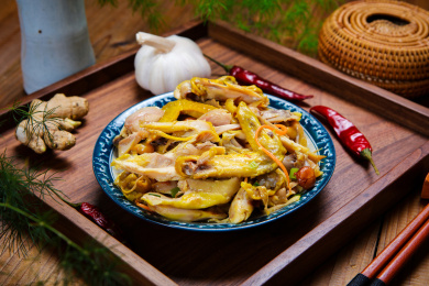 手撕风味三黄鸡