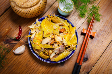 手撕风味三黄鸡