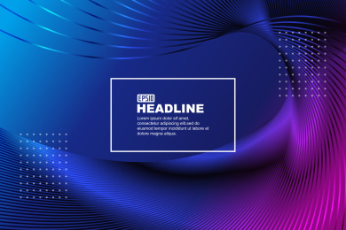 蓝紫色发光渐变线条、具有科技感海报背景。