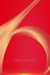 红色背景金色色块抽象数字创意海报