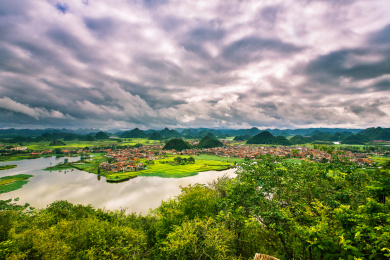 中国云南省文山州丘北县普者黑风景区风光