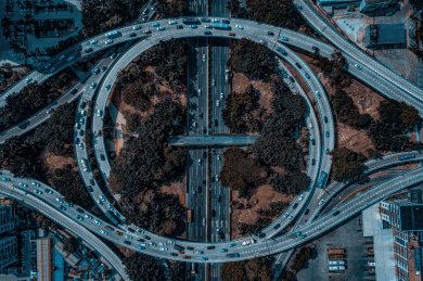 航拍中国深圳经济特区宝安中心创业立交桥