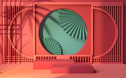 中国风产品室内展示台