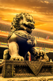 故宫太和门前的铜狮