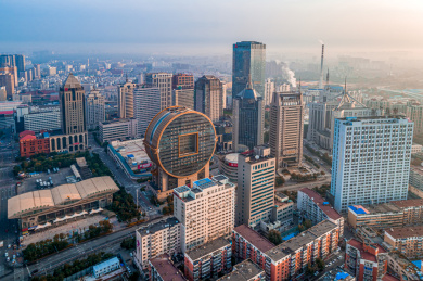 中国沈阳沈河区城市风光