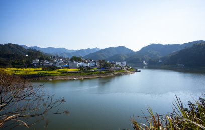 中国安徽黄山歙县新安江山水画廊自然风光