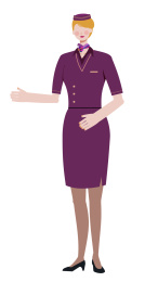 一名穿着工作制服的空乘 矢量插画