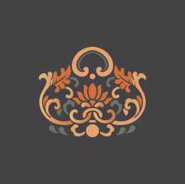 彩色的传统装饰艺术花纹图案