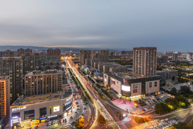 亚洲中国河南省焦作市城市夜景