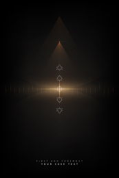 黑色背景极致抽象线条光影符号创意设计海报