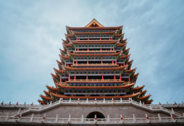 中国宁夏吴忠青铜峡市黄河楼风景区