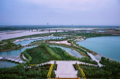 中国宁夏吴忠青铜峡城市自然风光
