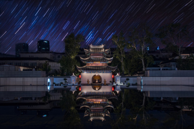 中国江苏省南京江南贡院明远楼夜景