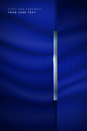 蓝色背景银色简约风格质感数字创意设计海报