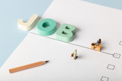 纸上积木job求职找工作面试的男性