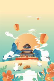 国庆中秋矢量插画