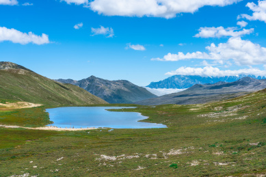 四川甘孜州康定红海子高原湖泊风光