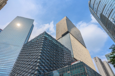 广州珠江新城高楼仰视