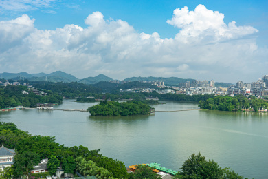 中国广东惠州市惠州西湖高视觉自然风光
