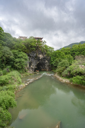 阴天汀江源头-龙门风光，中国福建长汀