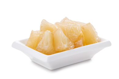 文旦柚带叶子白底