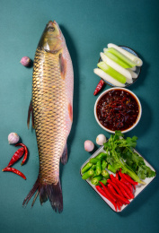 麻辣鱼水煮鱼烹饪食材备料