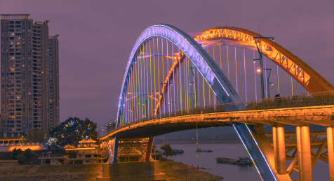 广西梧州彩虹桥夜景