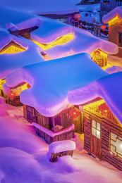 中国黑龙江牡丹江雪乡的风光