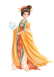 中国风仕女唐代古装古风人物插画