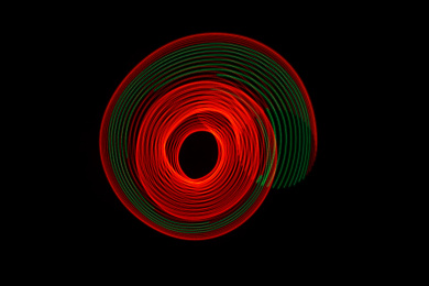 LED光绘多彩立体空间几何图形螺旋创意摄