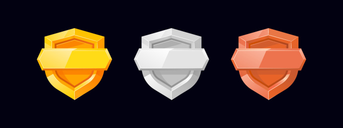金银铜会员奖牌勋章图标