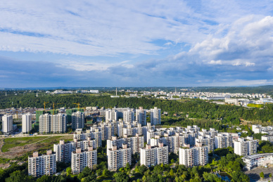 航拍中国四川绵阳秋季城市风光