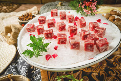 雪花牛肉粒