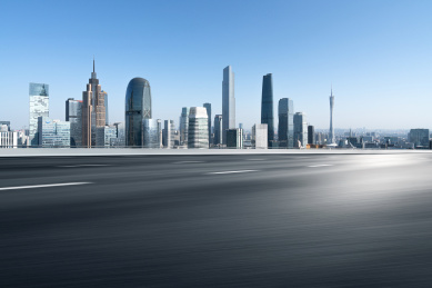 中国广东省广州珠江新城CBD城市风光